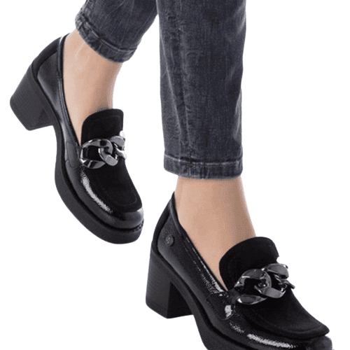 XTILadiesHeeledLoafers 143206 Black 4