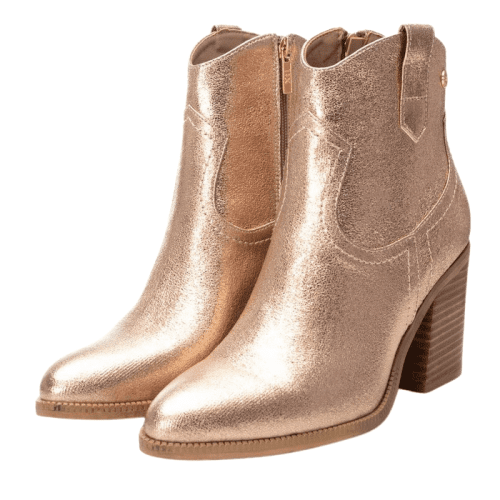 XTILadiesWesternAnkleBoots 142330 RoseGold